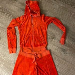 Vintage juicy couture blood orange tracksuit. Size petite.